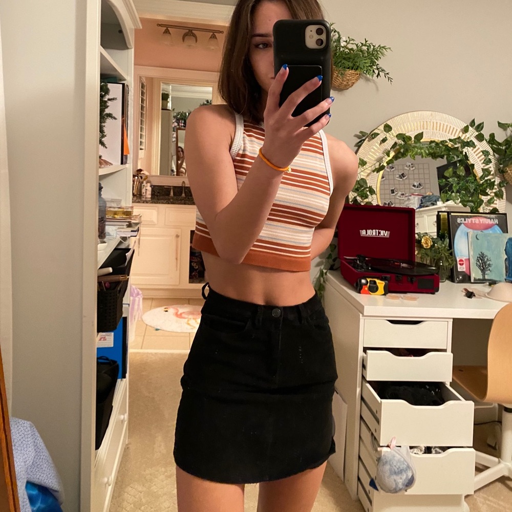 Black corduroy brandy Melville skirt